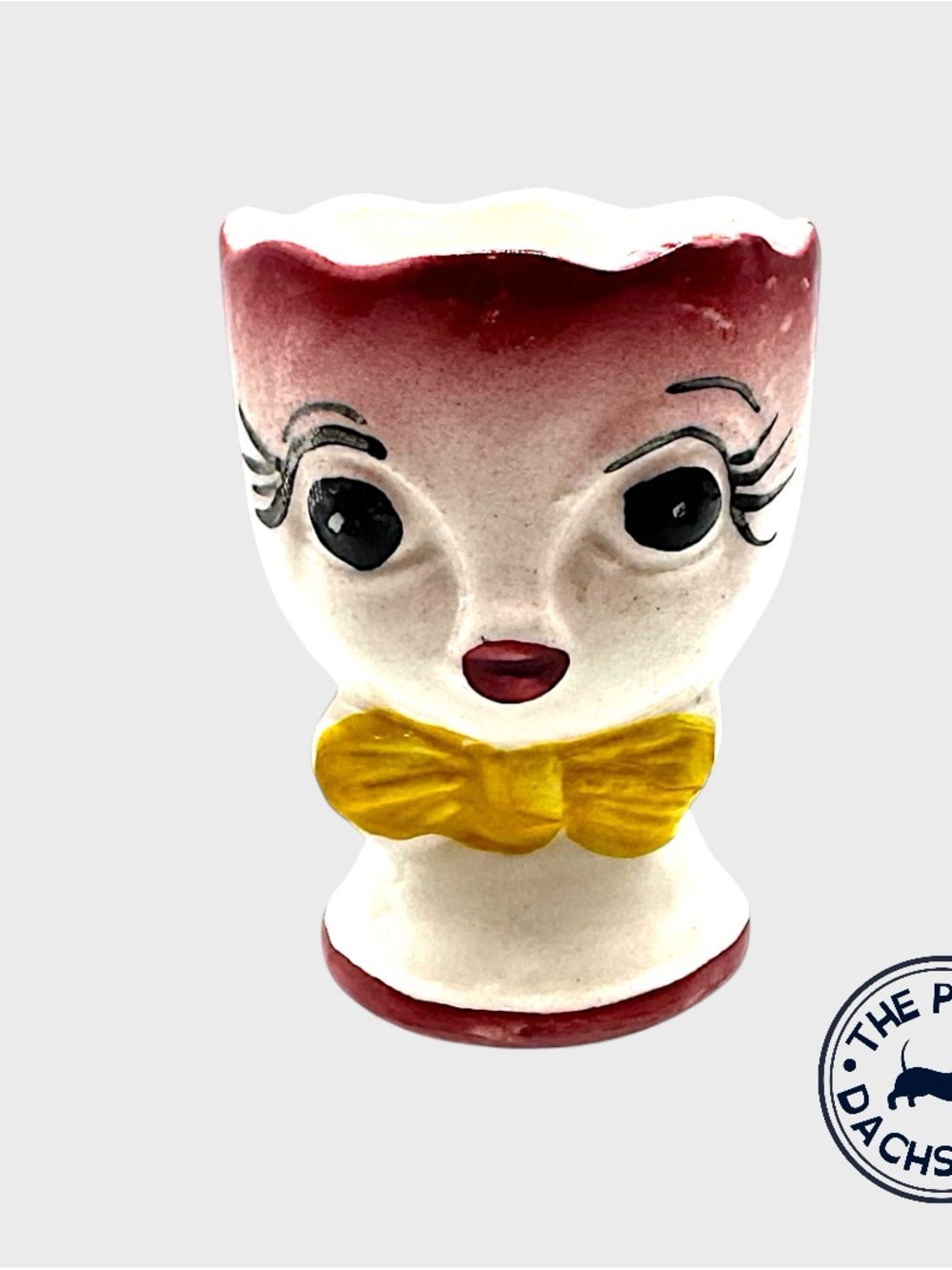 Vintage Ceramic Face Egg Cup